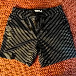 Topman black and white striped shorts. 32” w. Drawstring. 6” shorts